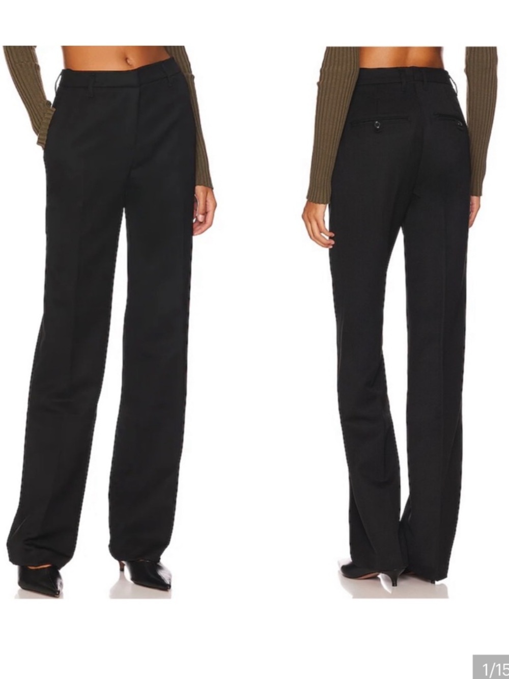 ANINE BING Classic Pant in Black Size 23 New
